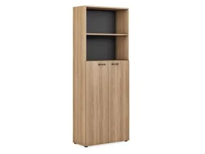 Шкаф для документов ( низ средние фасады, верх открытый) 800х2050 EVL406
