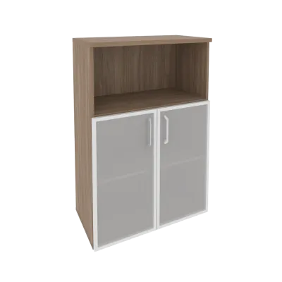 Шкаф средний широкий (2 низких фасада стекло в раме) O.ST-2.2R