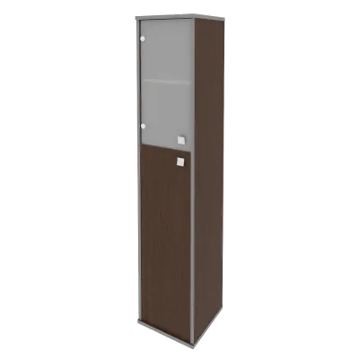 Шкаф высокий узкий левый/правый (1 средняя дверь ЛДСП, 1 низкая дверь стекло) Л.СУ-1.7 Л/Пр