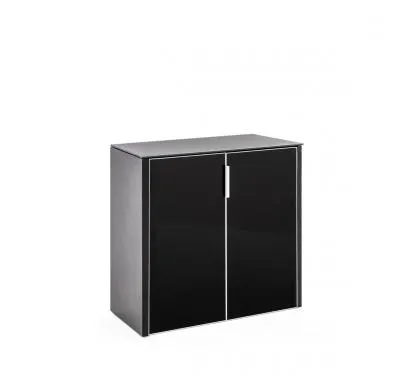 GALA ШКАФ НИЗКИЙ 2 ДВЕРИ ЧЕРНЫЙ 132H051 1E1E_Черное стекло