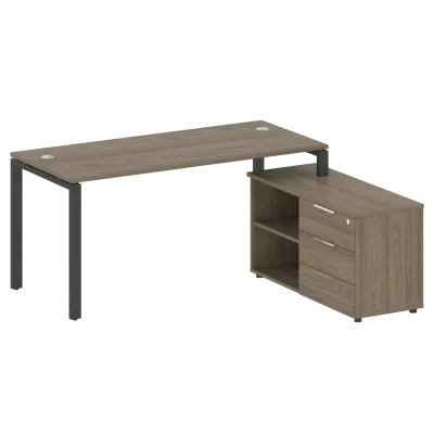 Рабочая станция на П-образном м/к с опорной тумбой правая БП.РС-СТС-2.4 Пр