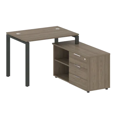 Рабочая станция на П-образном м/к с опорной тумбой правая БП.РС-СТС-2.1 Пр