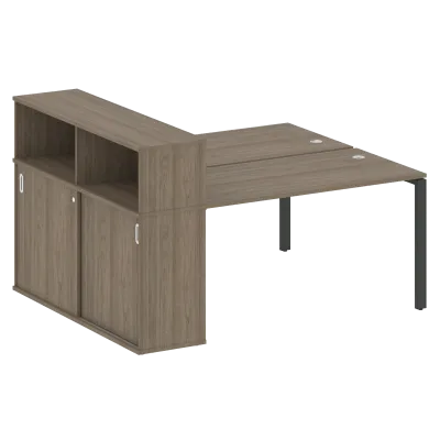 Рабочая станция на П-образном м/к с опорным шкафом-купе БП.РС-СШК-2.3