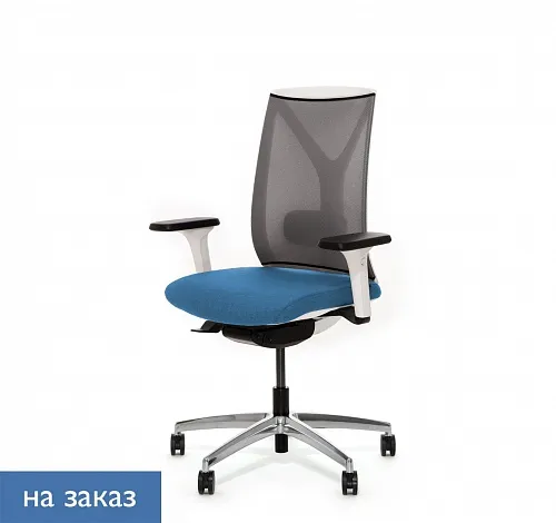 DION M WG Кресло,синх, 1D, ал БЕЛЫЙ ПЛАСТИК DION W MeshGr 870 1DW alum 