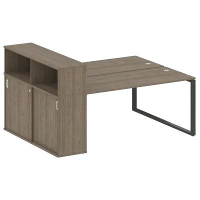 Рабочая станция на О-образном м/к с опорным шкафом-купе БО.РС-СШК-2.4