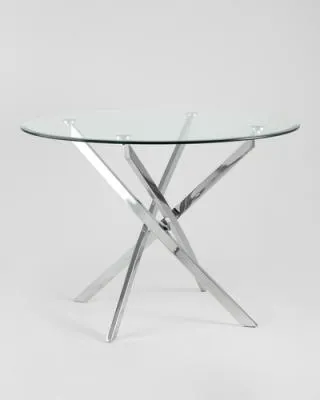 Стол круглый ГИДРА 100, столешница стекло (двойной артикул) УТ000001455