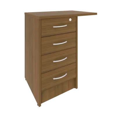 Тумба приставная (с замком, 4 ящика фолдинг, универсальная левая/правая) А.ТП-4.3F