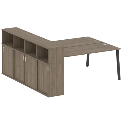 Рабочая станция на А-образном м/к с опорным шкафом-купе БА.РС-СШК-4.5