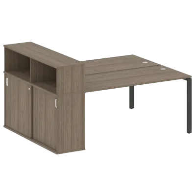 Рабочая станция на П-образном м/к с опорным шкафом-купе БП.РС-СШК-2.4