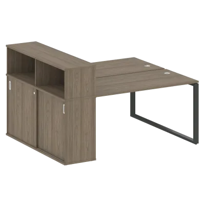 Рабочая станция на О-образном м/к с опорным шкафом-купе БО.РС-СШК-2.3