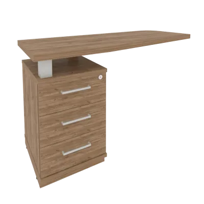 Тумба приставная с топом для прямоугольного стола левая (определяется в зависимости от стороны стола KTP-2 (L)