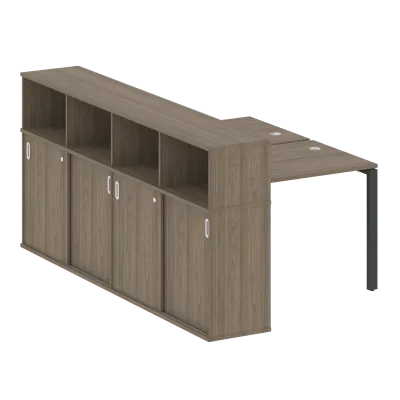 Рабочая станция на П-образном м/к с опорным шкафом-купе БП.РС-СШК-4.1