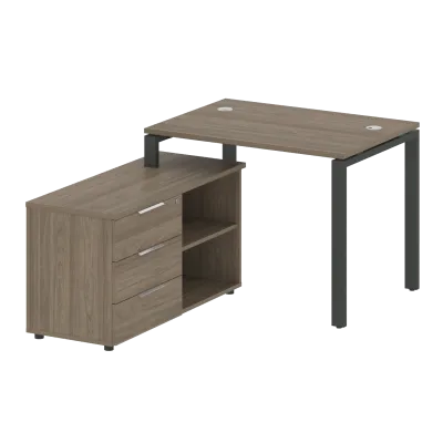 Рабочая станция на П-образном м/к с опорной тумбой левая БП.РС-СТС-2.1 Л