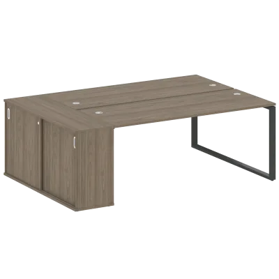 Рабочая станция на О-образном м/к с опорным шкафом-купе БО.РС-СШК-1.5