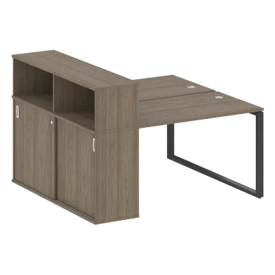 Рабочая станция на О-образном м/к с опорным шкафом-купе БО.РС-СШК-2.2
