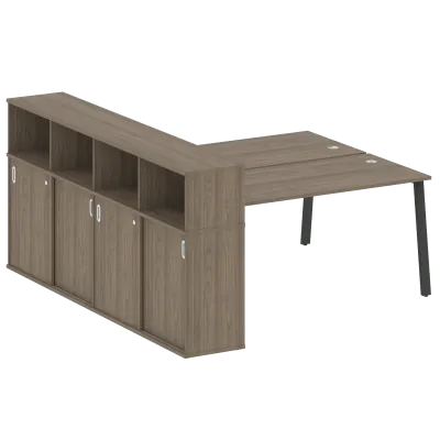 Рабочая станция на А-образном м/к с опорным шкафом-купе БА.РС-СШК-4.4