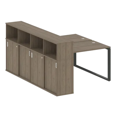 Рабочая станция на О-образном м/к с опорным шкафом-купе БО.РС-СШК-4.2