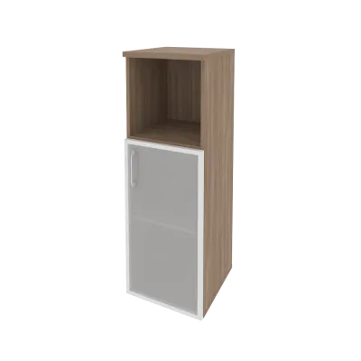 Шкаф средний узкий правый (1 низкий фасад стекло в раме) O.SU-2.2R(R)