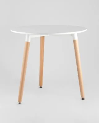 Стол круглый EAMES DST белый на дер. ножках УТ000000424