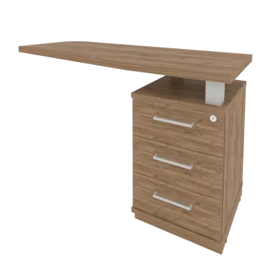 Тумба приставная с топом для криволинейного стола правая (определяется в зависимости от стороны стол KTP-2 (R)