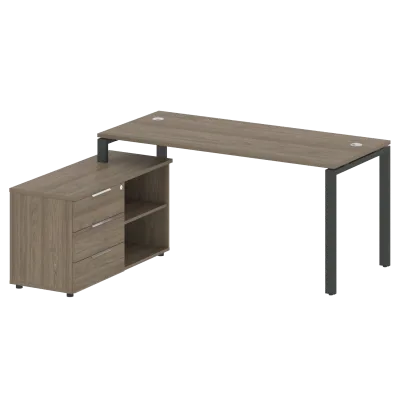 Рабочая станция на П-образном м/к с опорной тумбой левая БП.РС-СТС-2.4 Л