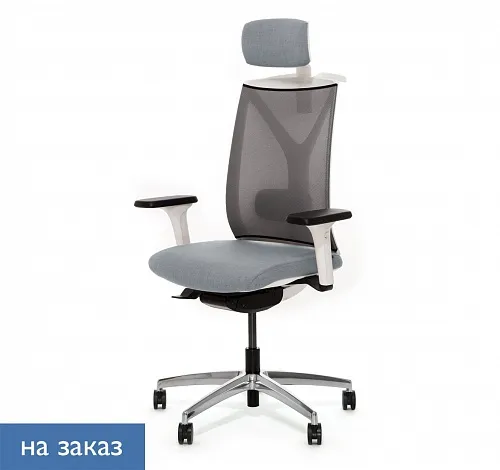 DION M WG КРЕСЛО,СИН,1D,ПД&В,АЛЮМ СЕРЫЙ DION W MeshGr 870 1DW alum headrest hange
