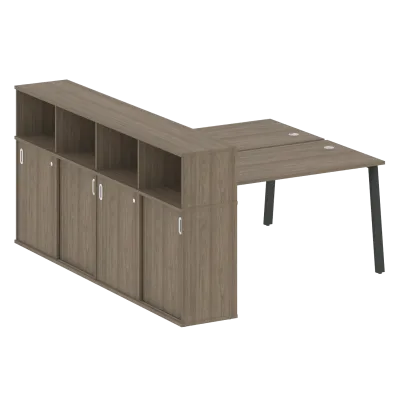 Рабочая станция на А-образном м/к с опорным шкафом-купе БА.РС-СШК-4.3