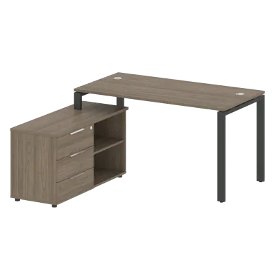 Рабочая станция на П-образном м/к с опорной тумбой левая БП.РС-СТС-2.3 Л