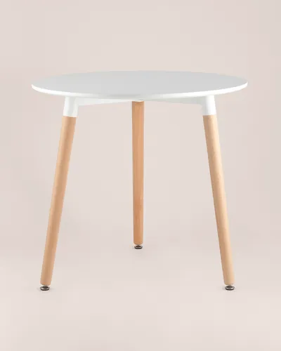 Стол круглый EAMES DST белый на дер. ножках УТ000000424