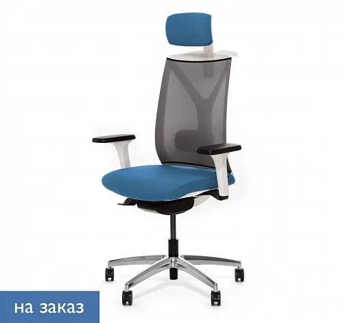 DION M WG КРЕСЛО,СИН,1D,ПД&В,АЛЮМ СЕРЫЙ DION W MeshGr 870 1DW alum headrest hange